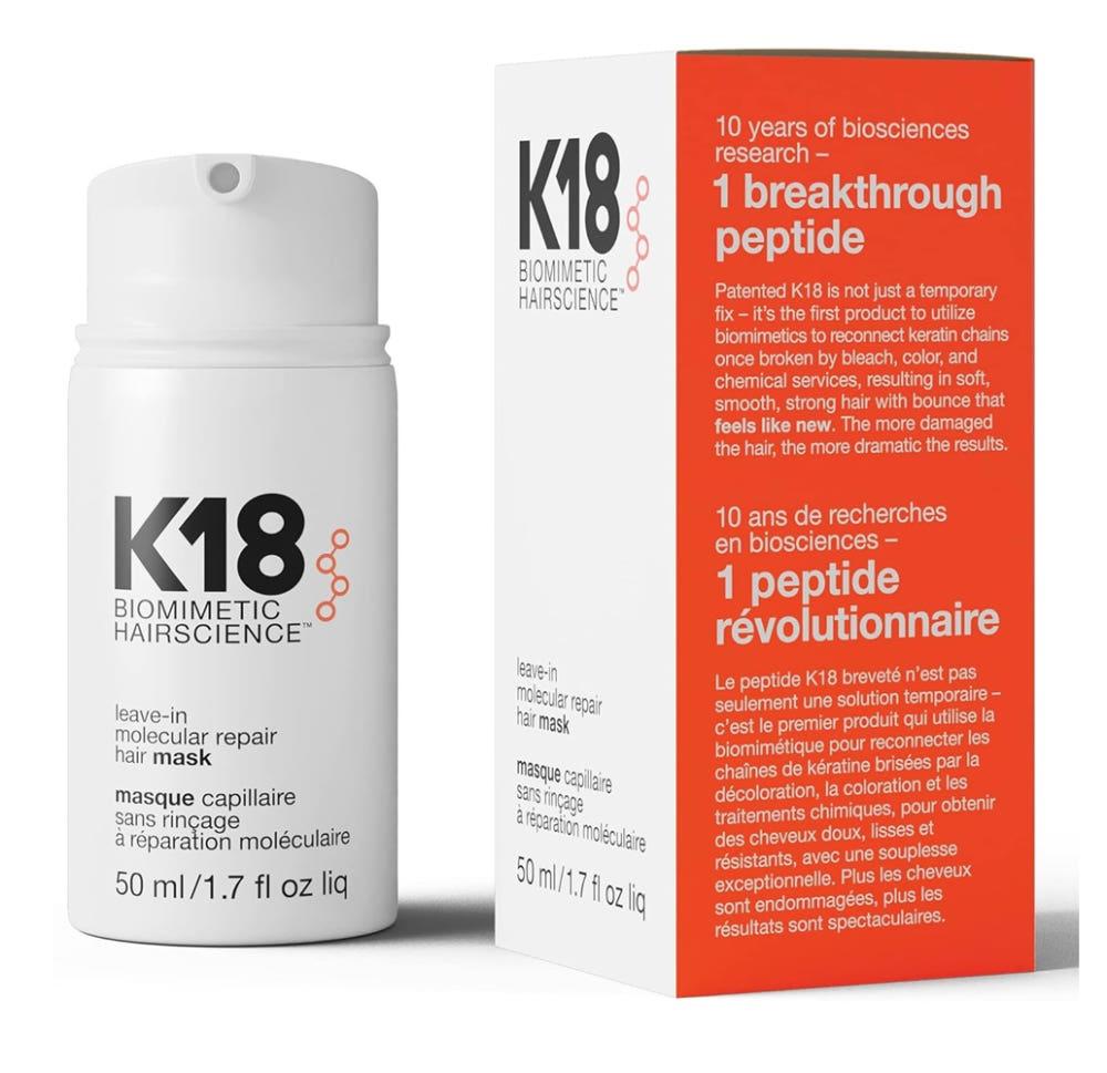 K18 몰레큘러 Molecular 리브인 헤어 마스크 50ml 건조 손상 모발 미국발송 