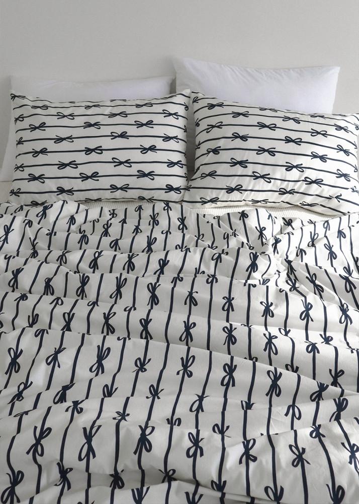 시그니처 리본 차렵이불 - 블랙 (3 sizes)