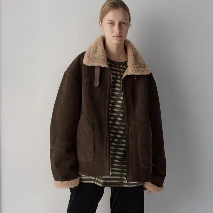 [2차 1/28예약배송] 램스울 스웨이드 무스탕_brown