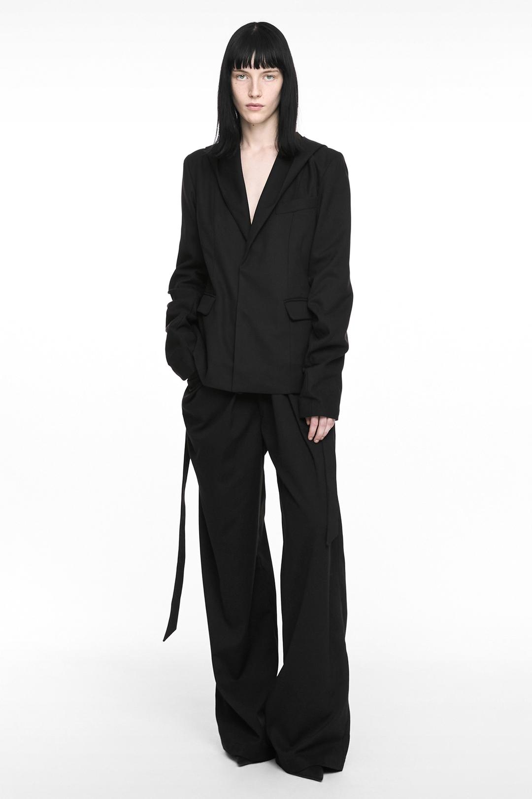 DRAPING WIDE PANTS (UNISEX) BLACK