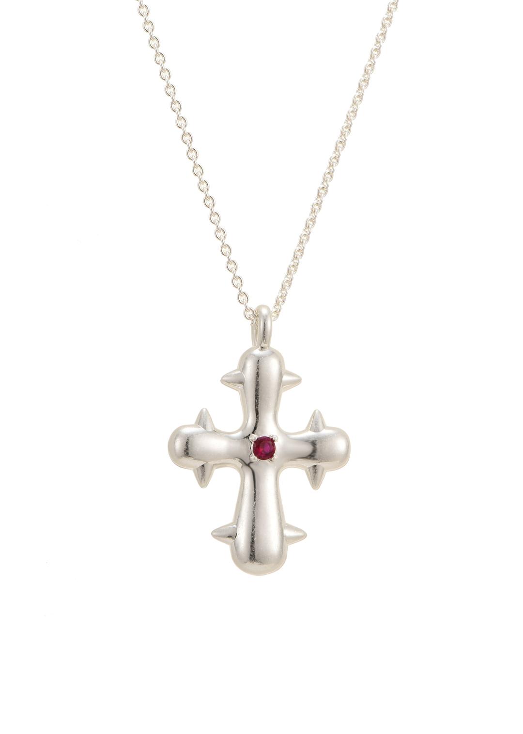 Blissful Seraphim - Seraphim Cross Necklace in Silver