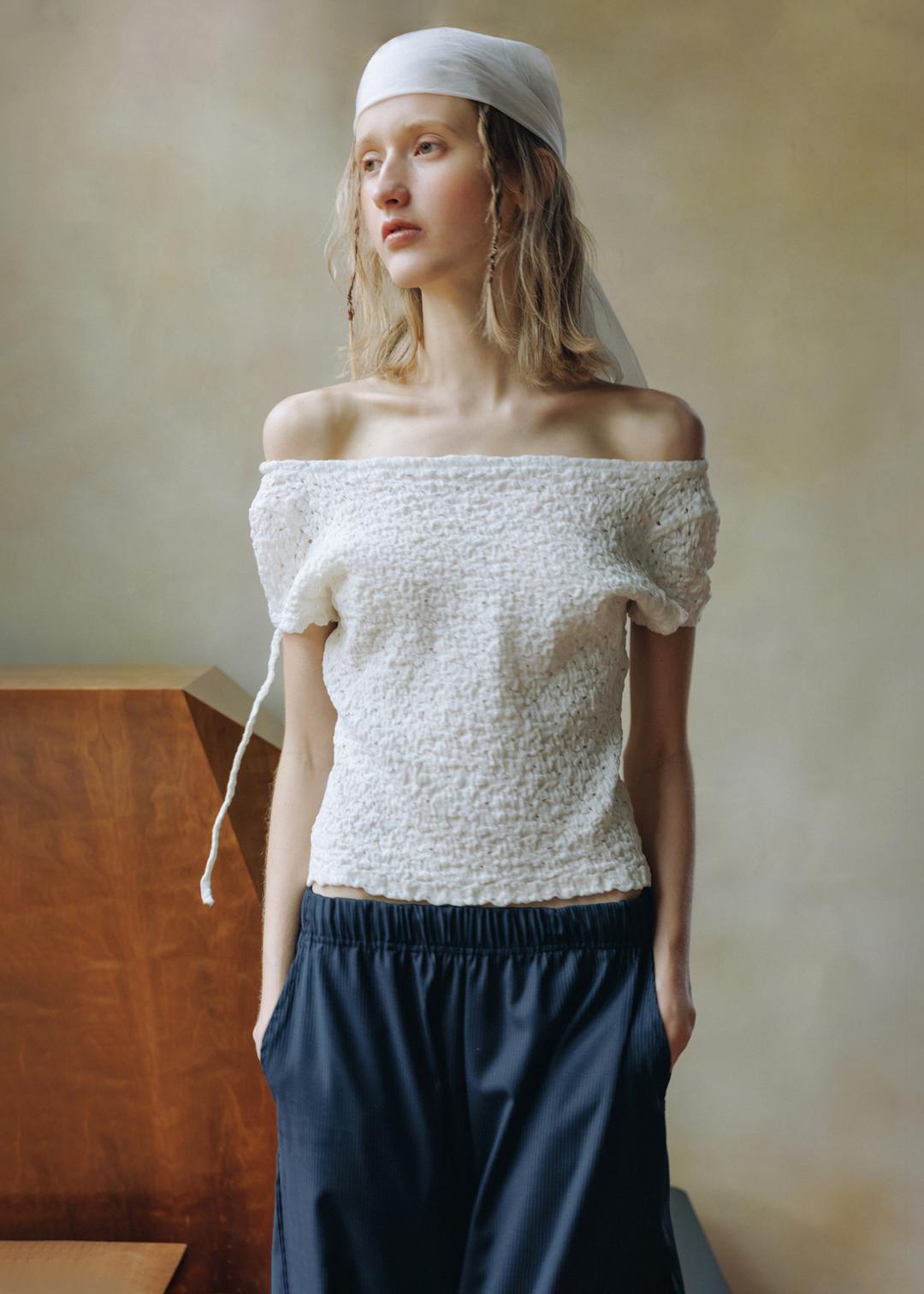 Flory half blouse (ivory)