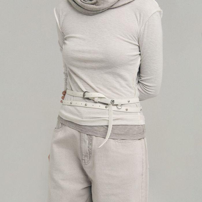 [2nd REORDER] STUD LONG BELT [WHITE]