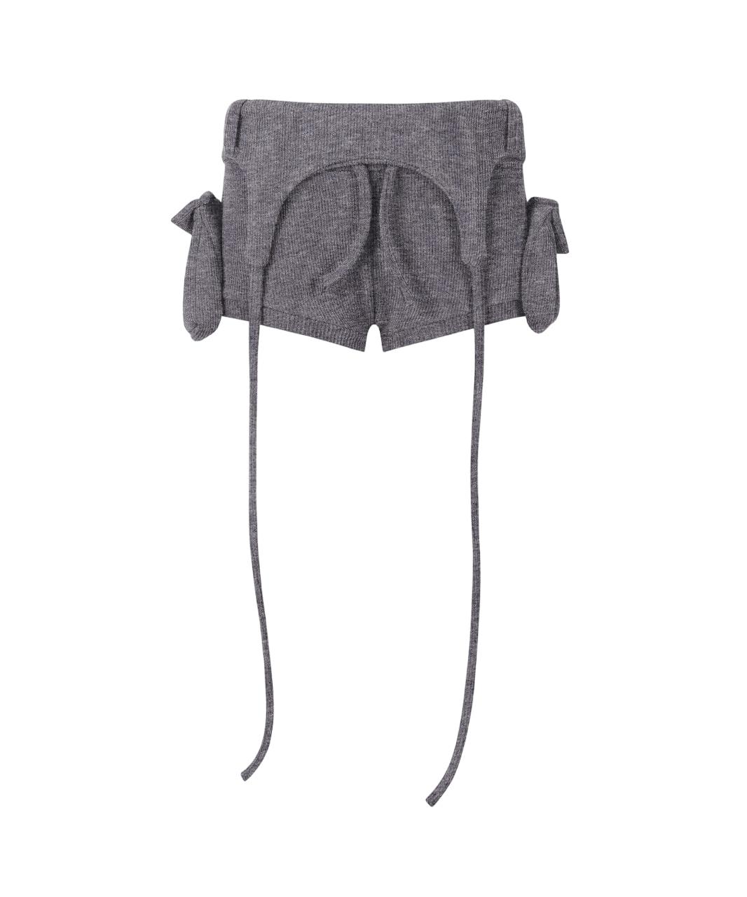 BOLD LOGO POCKET KNIT SHORTS_GREY