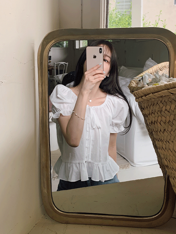 바넷 프릴코튼 블라우스 - 2 color