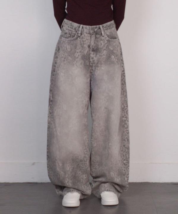 0327 호피 그레이 와이드 진 ootj