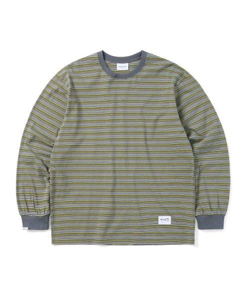 Striped L/S Tee Grey