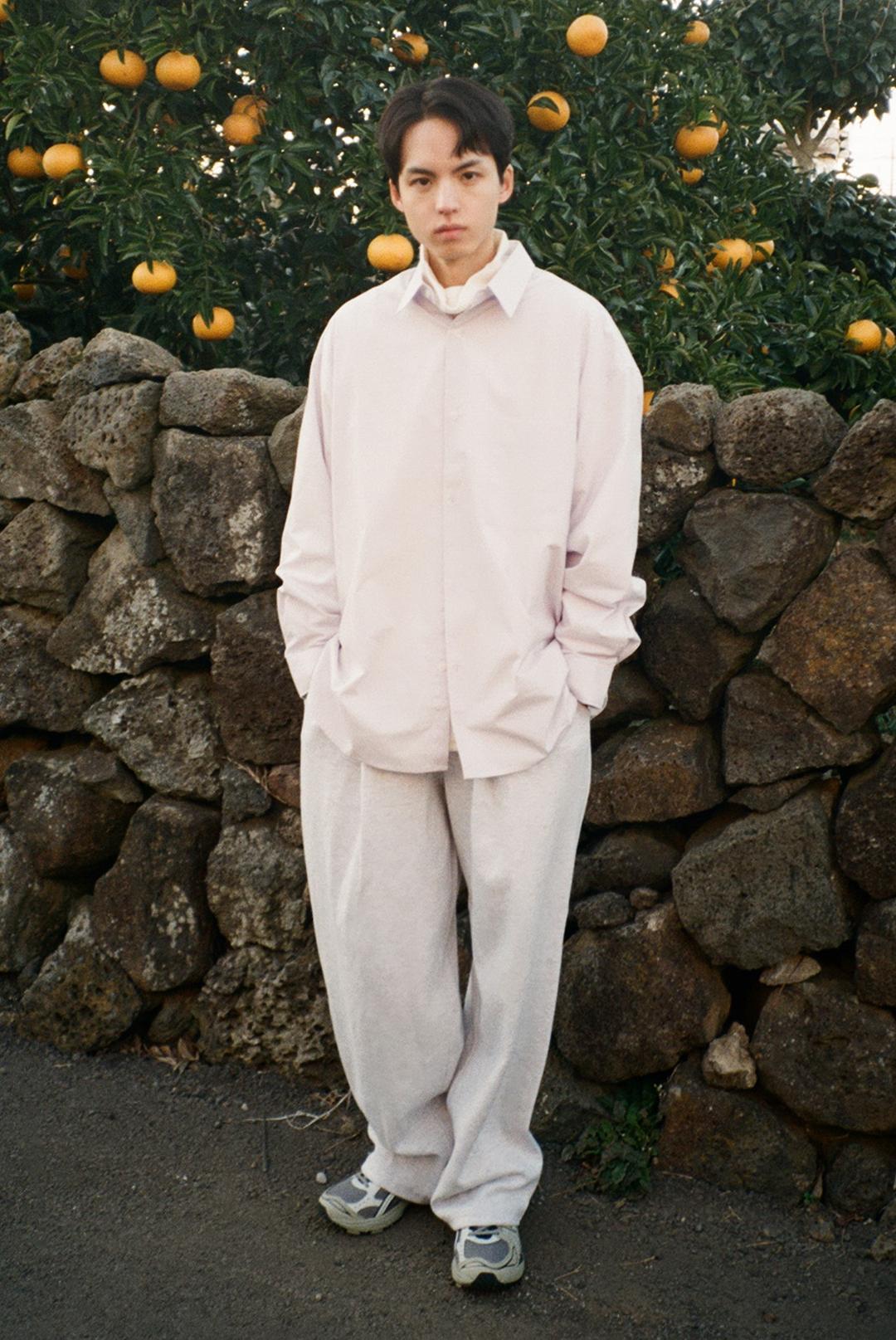 Deep One Tuck Sweat Pants [White Grey]
