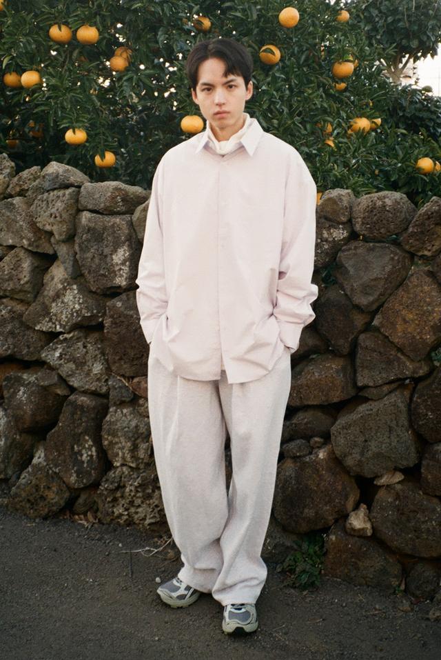 Deep One Tuck Sweat Pants [White Grey]