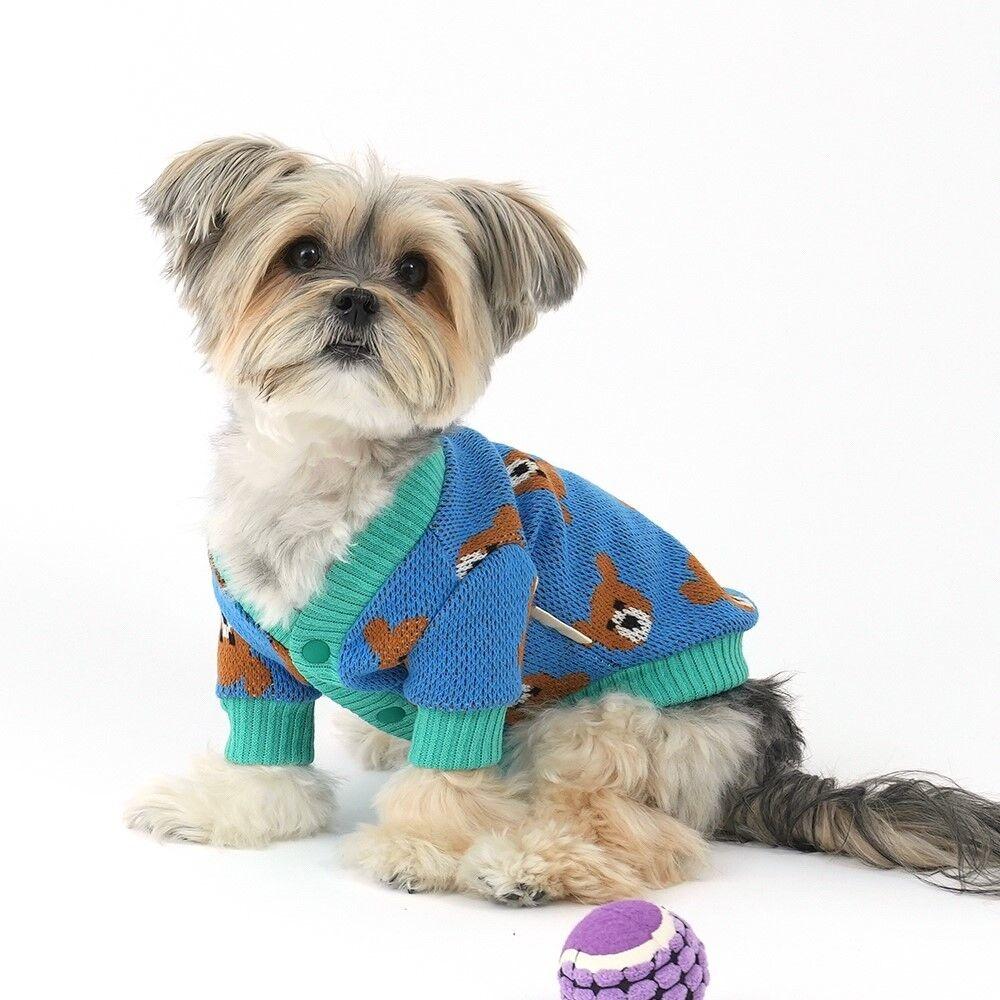 곰곰이 니트 가디건 블루