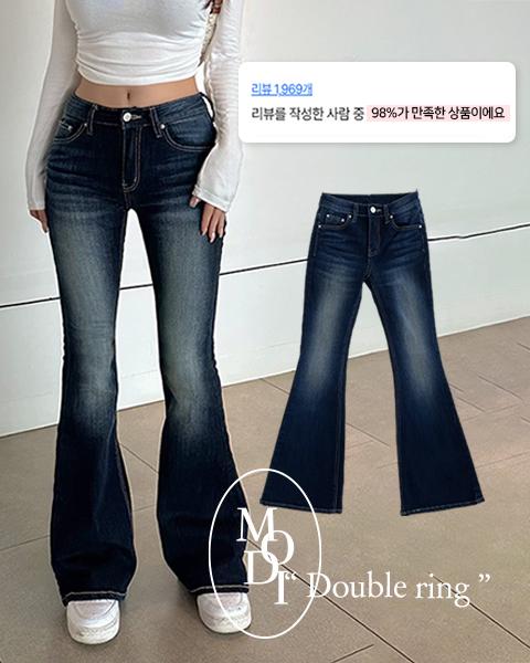 모디핏 [XS~L. 자체제작/+컬러추가] '더블링' 로우 딥브러쉬 부츠컷 데님pt[직진배송🚀](여름바지,여름청바지,여름부츠컷팬츠,여름데님팬츠)