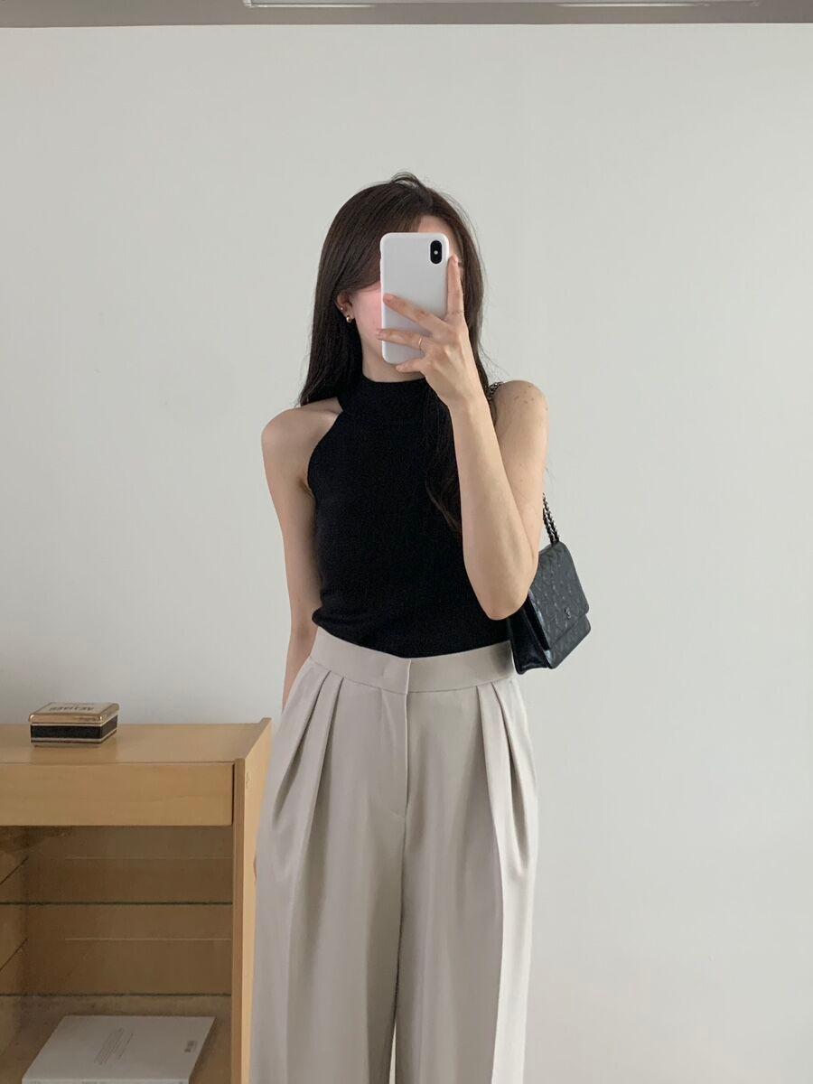 [주문폭주]니트홀터넥나시