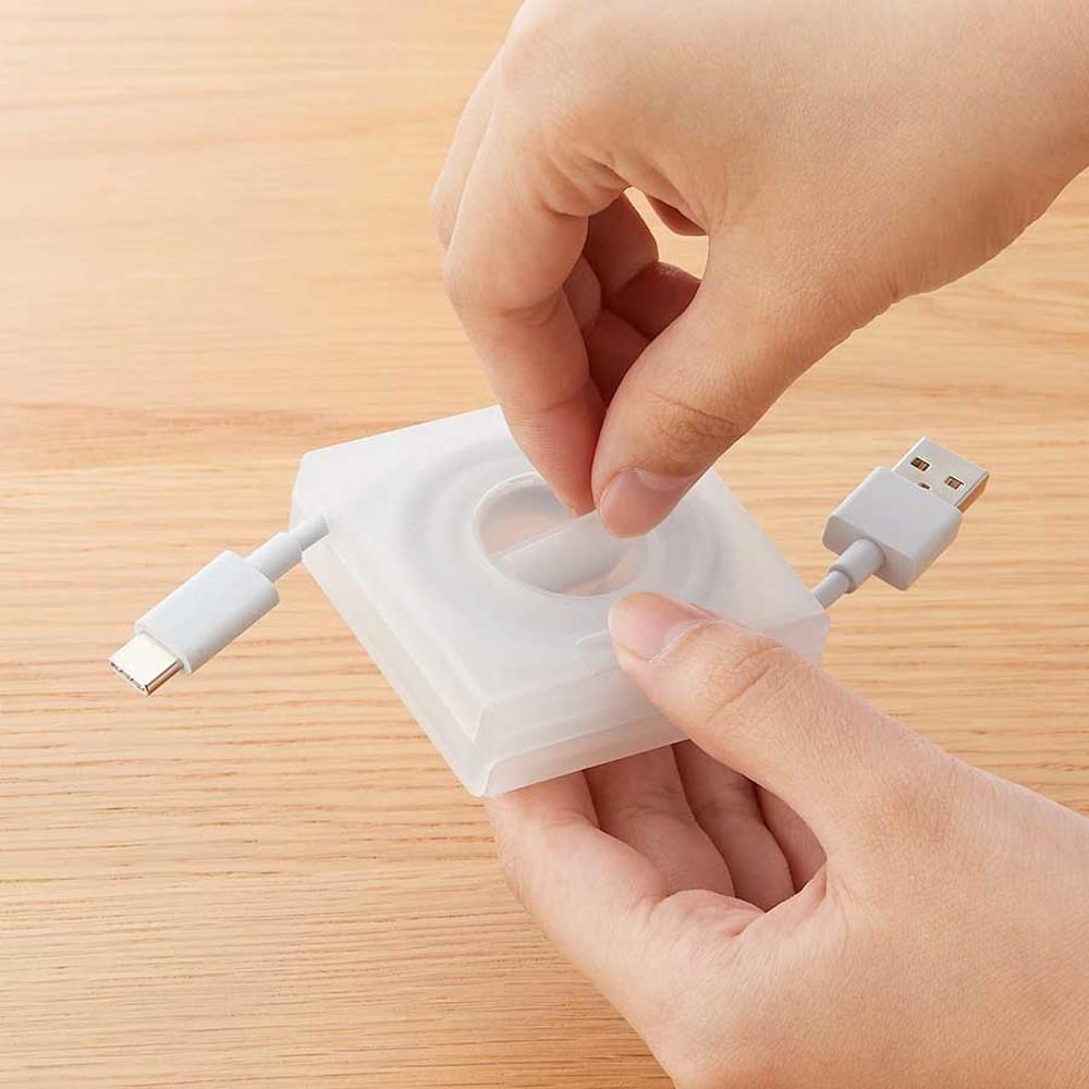 무인양품 무지 핸드폰 거치대 케이블 정리 수납 케이스