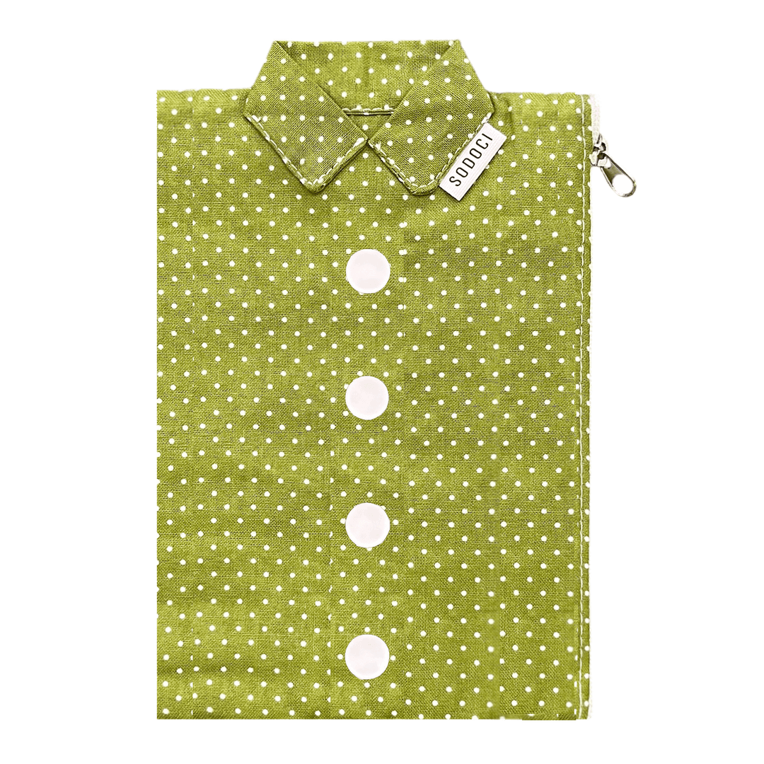 DEEP MATCHA DOT SHIRTS POUCH L