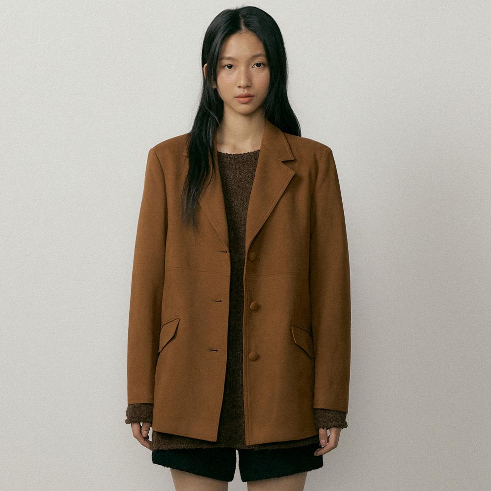 suede single jacket-brown