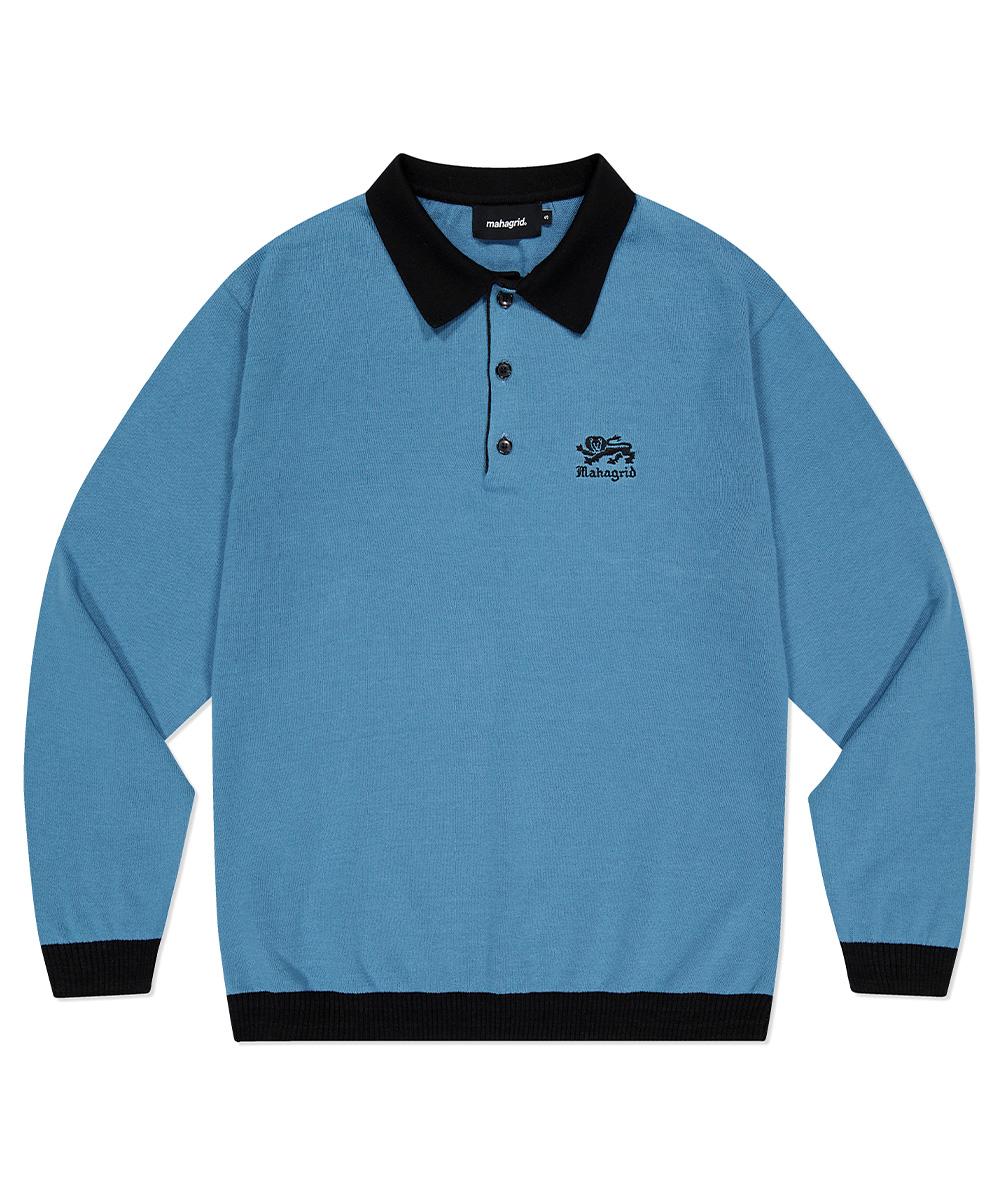 LION LS KNIT POLO[BLUE]