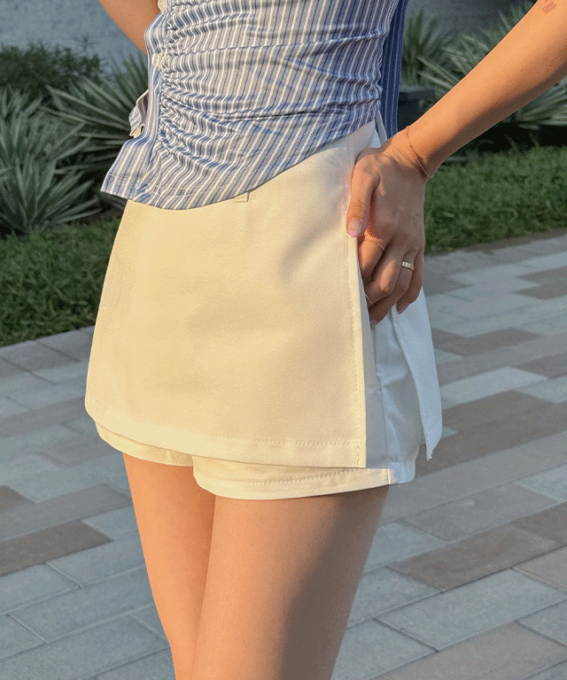 니스휴 템포 로우 스커트팬츠(벨트SET) 3color / 봄 여름 개강룩 하객룩 데일리 치마바지 랩스커트 미니 h라인 a라인 로우라이즈 슬릿 키작녀 세트 숏 짧은 skirt 하비 빈티지
