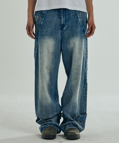 본바트(VONVAT) Bold Incision Wide Jeans (Indigo) - 사이즈 & 후기 | 무신사
