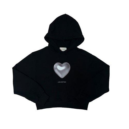 Crop Matt Love Hoodie (Black)