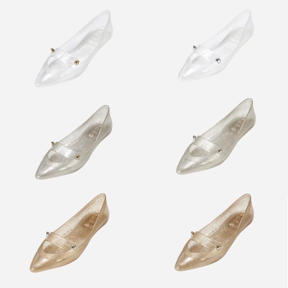 콰니 젤리슈즈 헤븐리젤리 Heavenly Jelly 슬릭 Sleek Clear Clear Glitter Silver Gold MYO_HJ