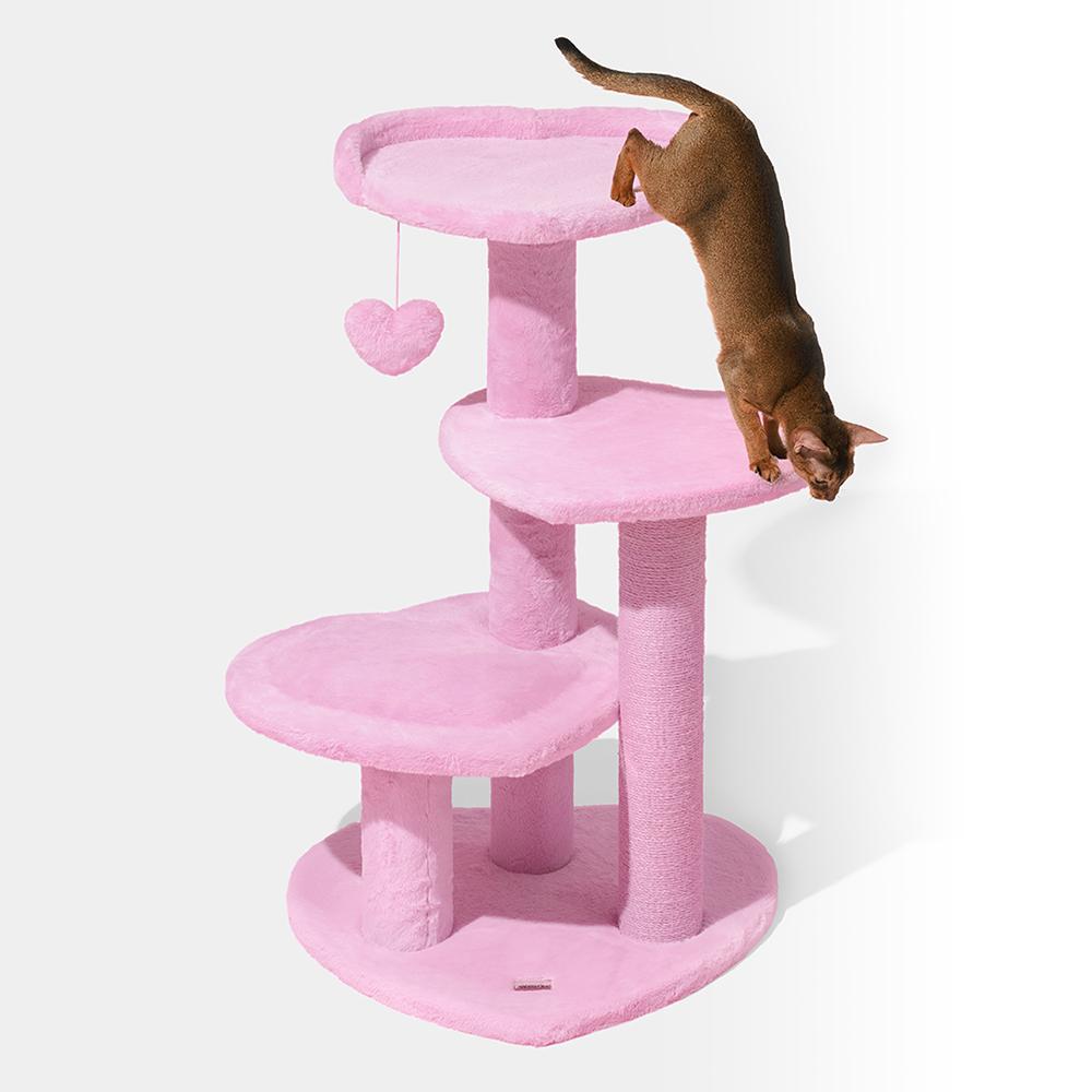 [무료배송] VETRESKA 핑크 하트 4단 캣타워