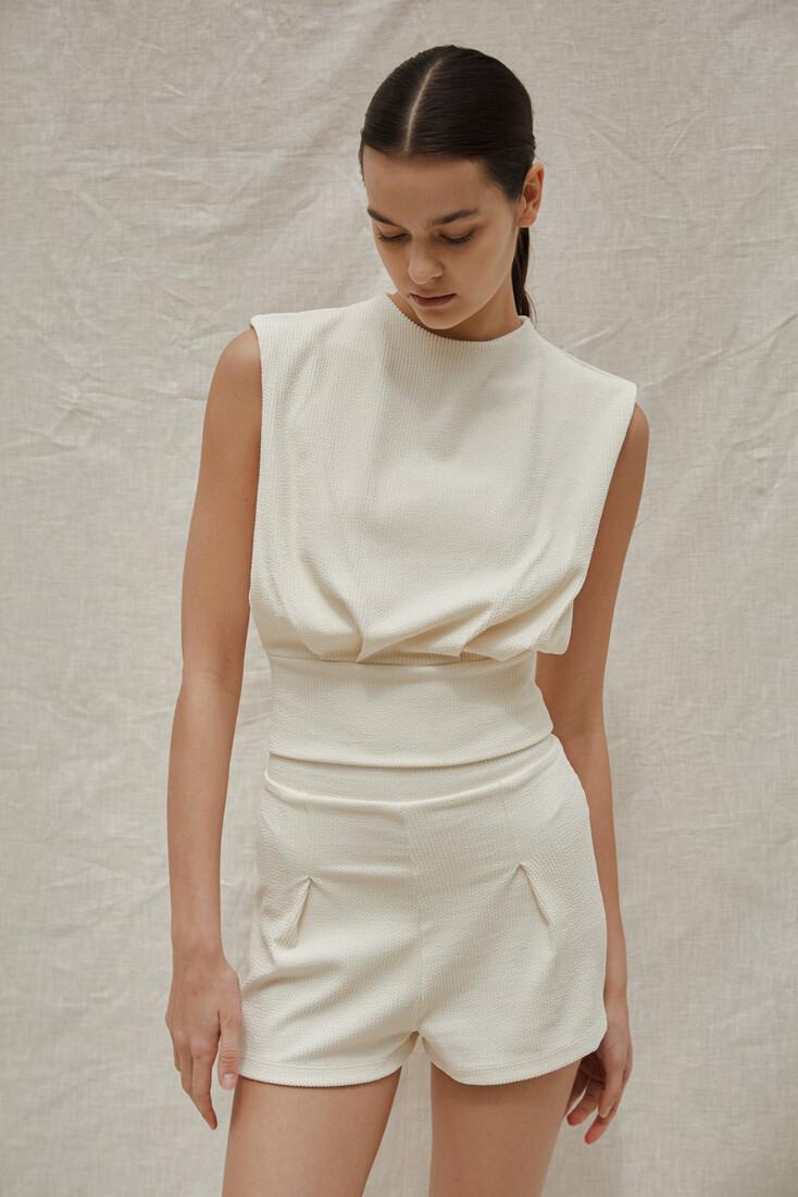 크레이프 하이넥스윔 세트_크림