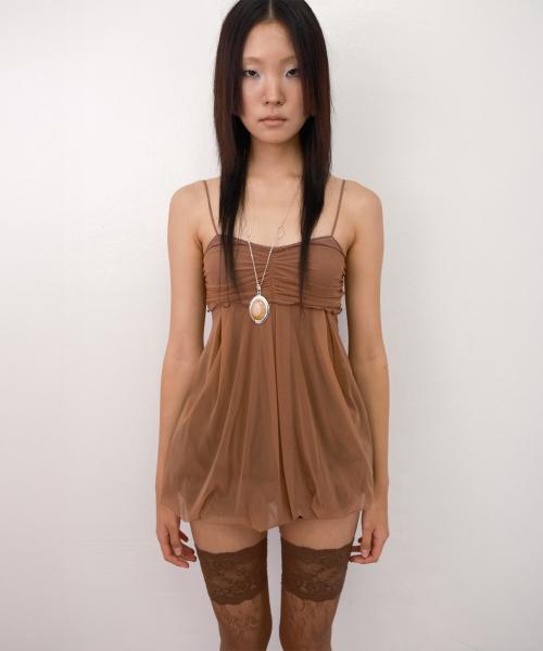 메쉬 플러프 미니 탑 *모카 트러플