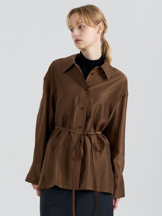 [컬러추가] Sheer Belted Shirt_5color