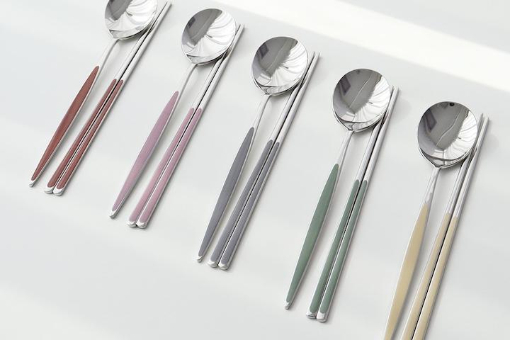 보겐 정인 타원 세라믹 수저세트 숟가락 젓가락 5colors