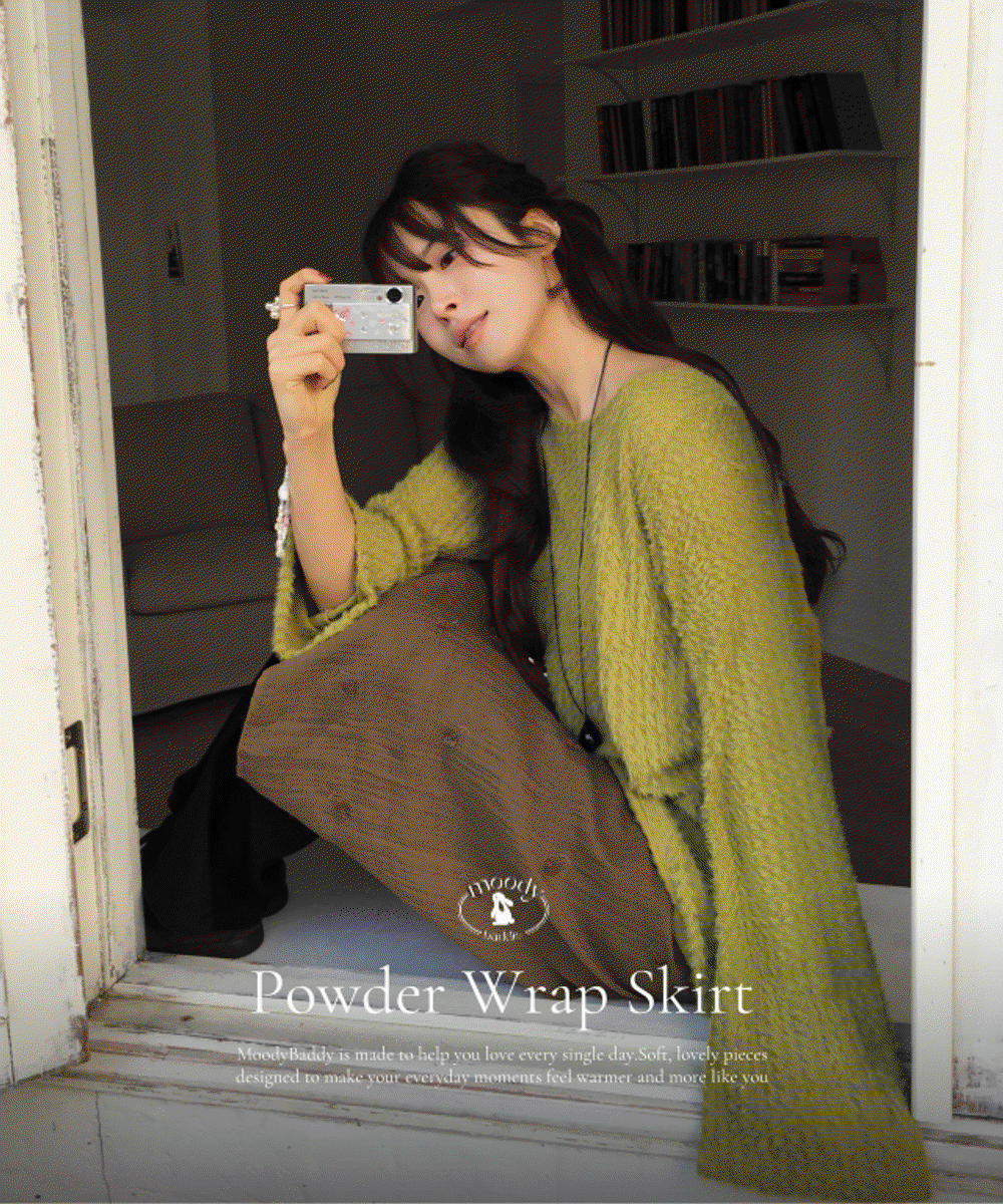 [레이어드/국내고퀄] 파우더 랩 스커트 (2color)