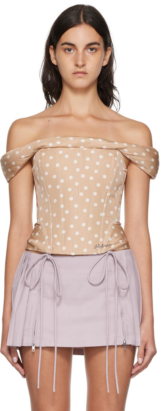 Beige Polyester Blouse