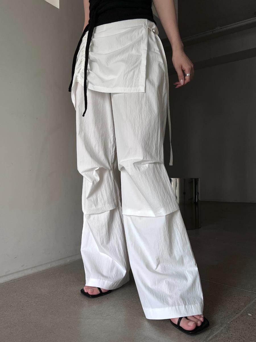 Buckle Wrap Skirt Pants (2color)