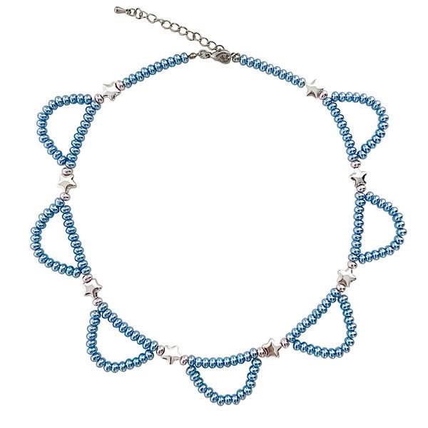star scollop necklace - baby blue