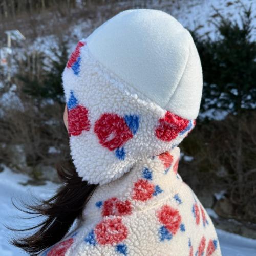 [1차리오더] Mignon Fleece Hat (Snow rose) 미농 플리스 햇 (스노우 로즈)