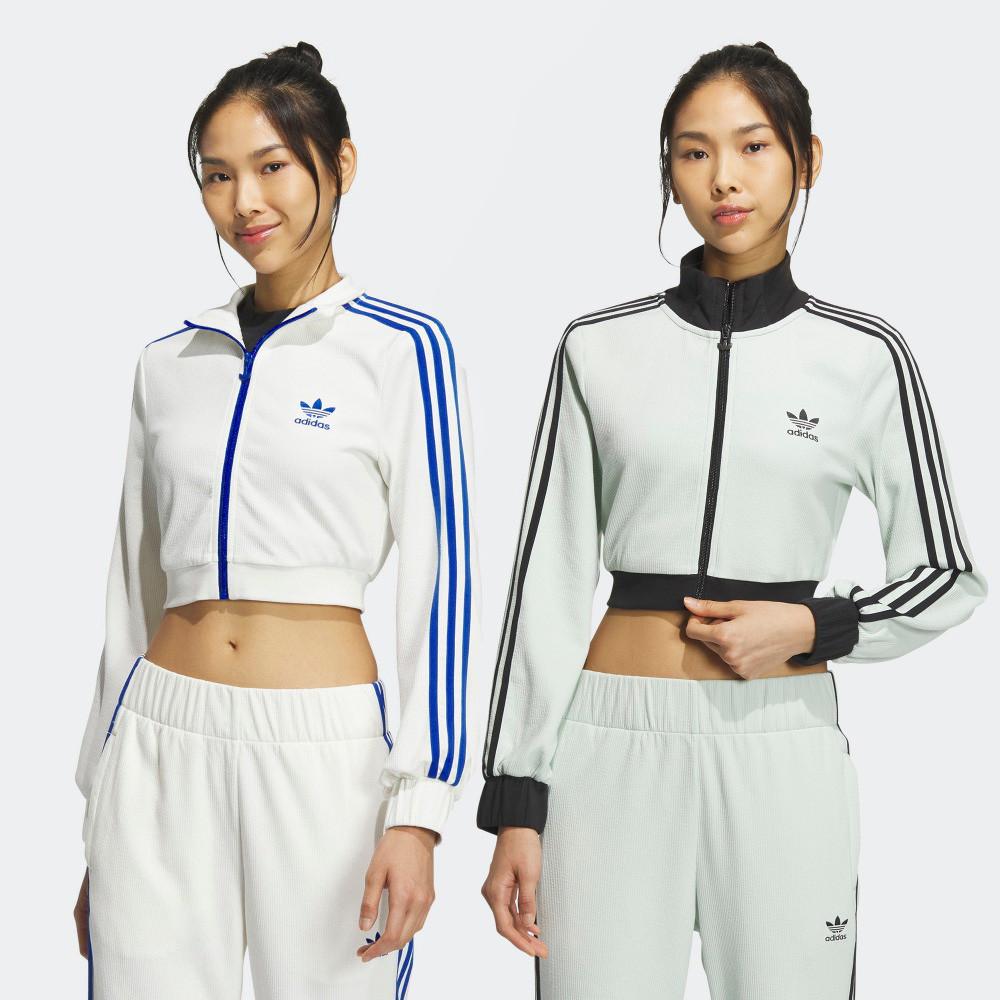 아디다스 크롭 트랙탑 숏 자켓 화이트 져지 트랙탑