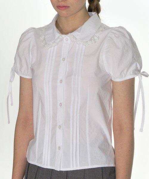 핀턱 레이스 카라 블라우스_화이트