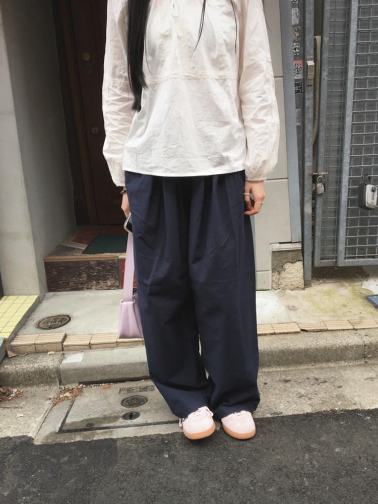 퍼밍 벌룬 코튼 팬츠 [navy]