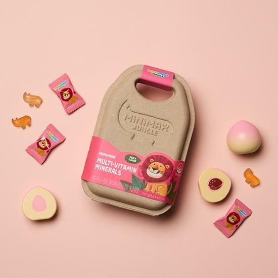 [오상진PICK] 미니막스 정글 멀티비타민미네랄 복숭아맛 60구미 (30일분)