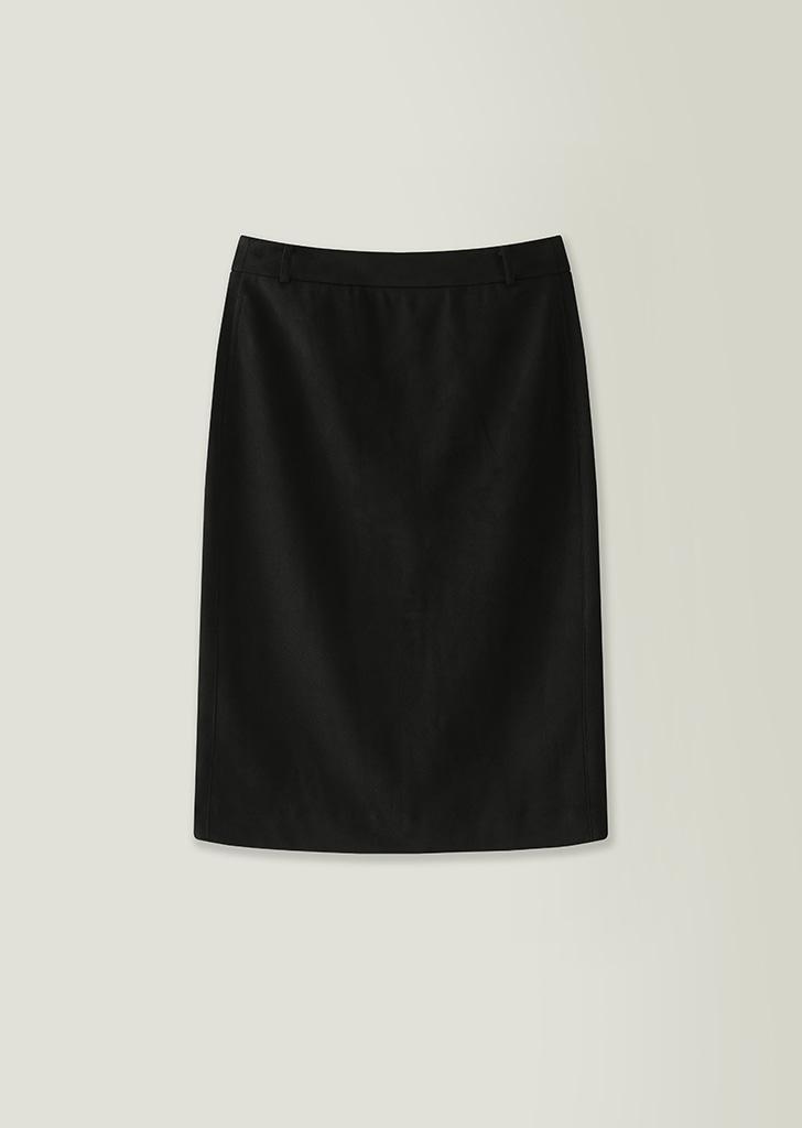 Suede midi skirt / Black