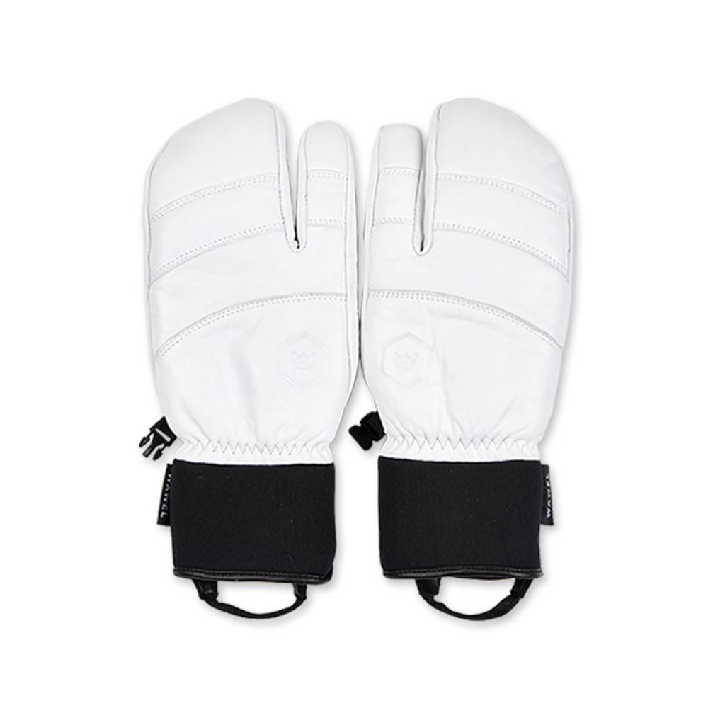 WAWEL EDGE 3 FINGER GLOVES - WHITE / 바벨 고급 남녀공용 스키 가죽 3지 장갑