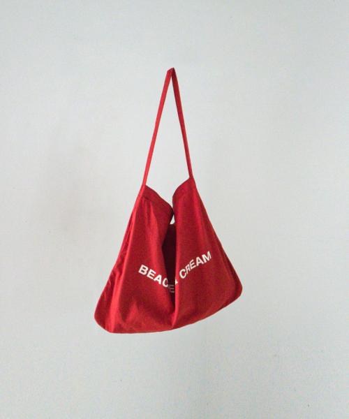 SIMPLE LOGO WASHING ECO BAG-RED