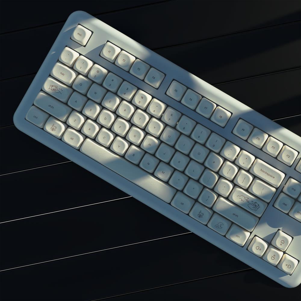 [페블온] 리틀베어 화이트 MOA PBT 독거미 F99 한무무 키캡