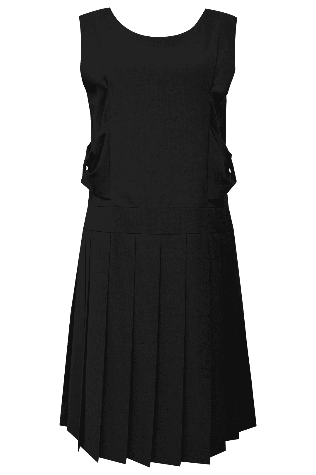 [09.18 순차출고] BOW SLEEVELESS PLEATED DRESS (BLACK)