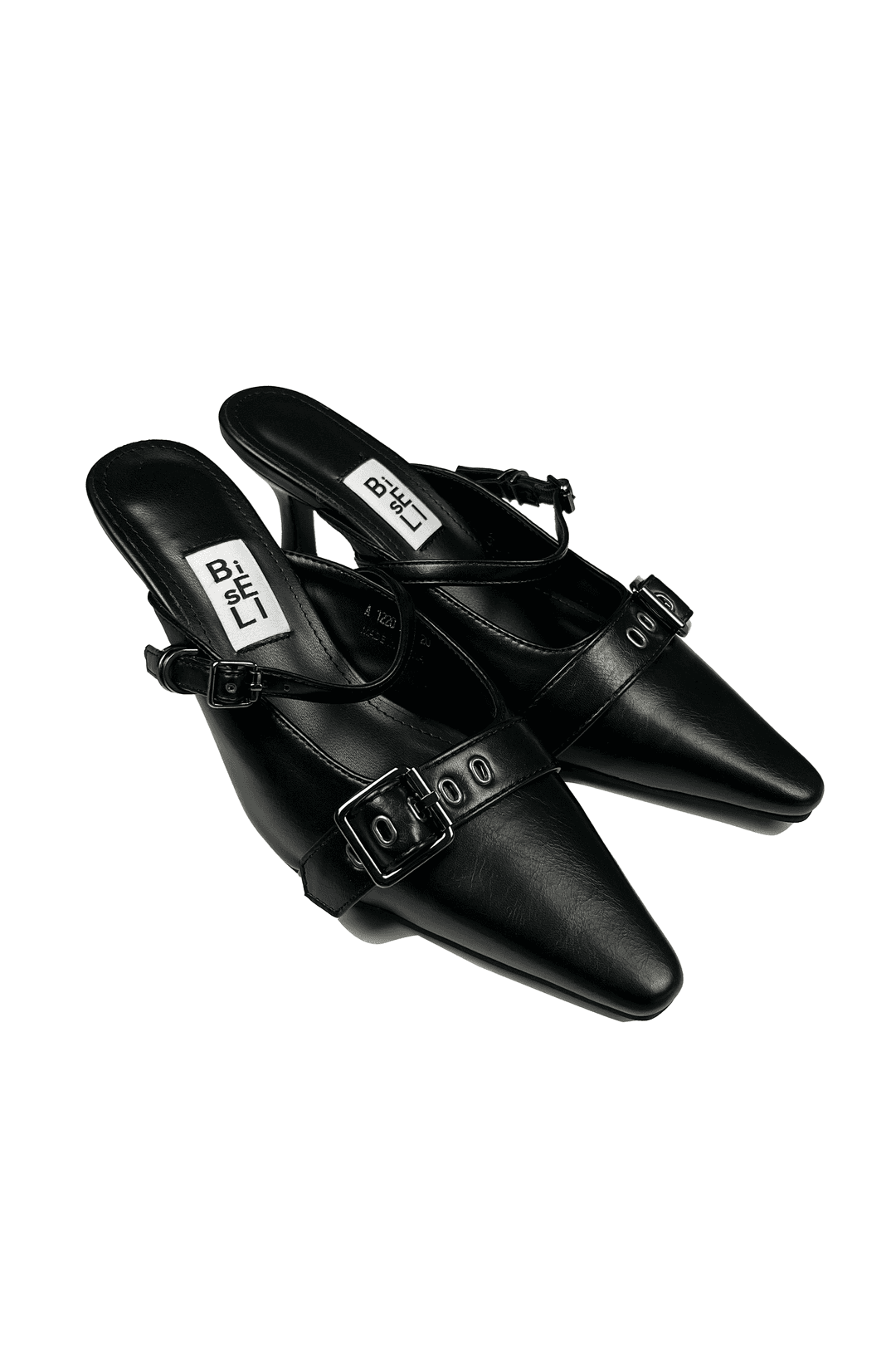 Buckle belt heels