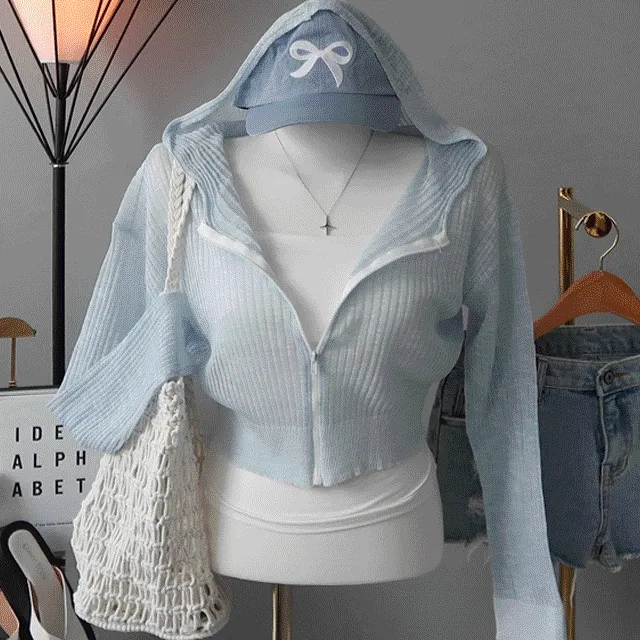 (3일)신상특가![시스루 가디건 후드집업/살안타템 에어컨차단 살탐방지/장마 바캉스] 써니시스루후드집업