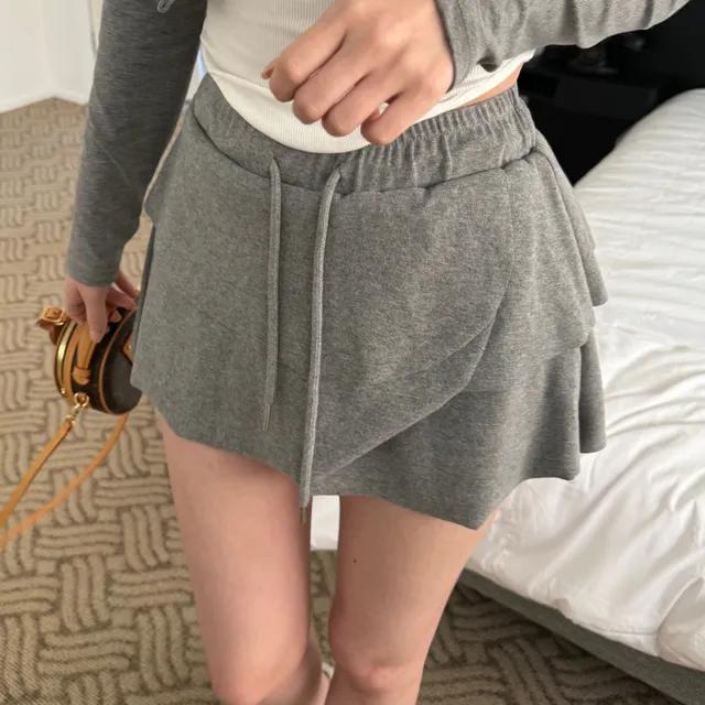 🖤당일배송🖤 (속바지내장) 여름 캉캉 튤립 언발 츄리닝 쭈리 밴딩 미니스커트 치마바지