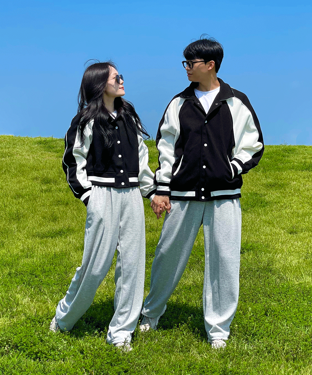 [오버핏/크롭] 4컬러 오버핏 크롭 스타디움 바시티 가을 빅사이즈 숏 자켓 재킷 점퍼 커플룩 시밀러룩 야구잠바 야구점퍼