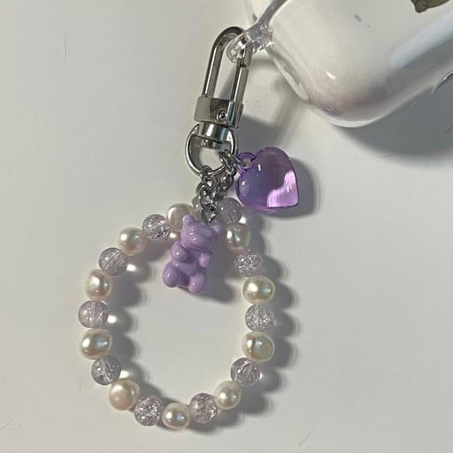 우정템🐻담수진주 곰돌이 하트 에어팟 버즈 키링 케이스