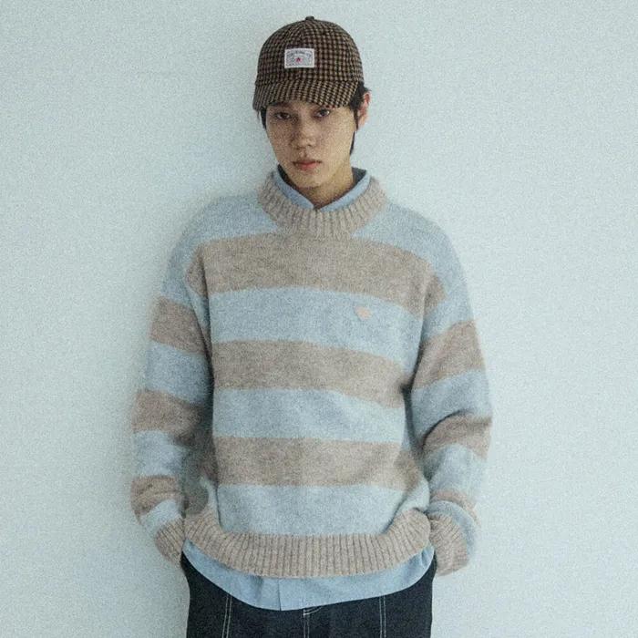 HAIRY STRIPE PULLOVER [BEIGE]