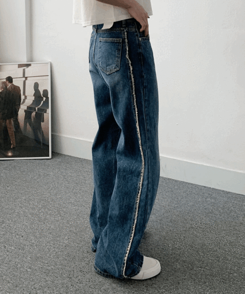 수술 롱 데님 팬츠